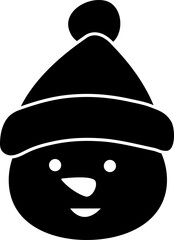 winter snowman head silhouette vector.
Isolated snowman head silhouette image.