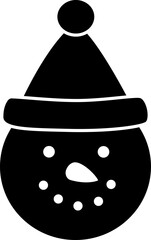 winter snowman head silhouette vector.
Isolated snowman head silhouette image.