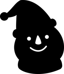 winter snowman head silhouette vector.
Isolated snowman head silhouette image.