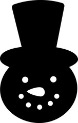 winter snowman head silhouette vector.
Isolated snowman head silhouette image.