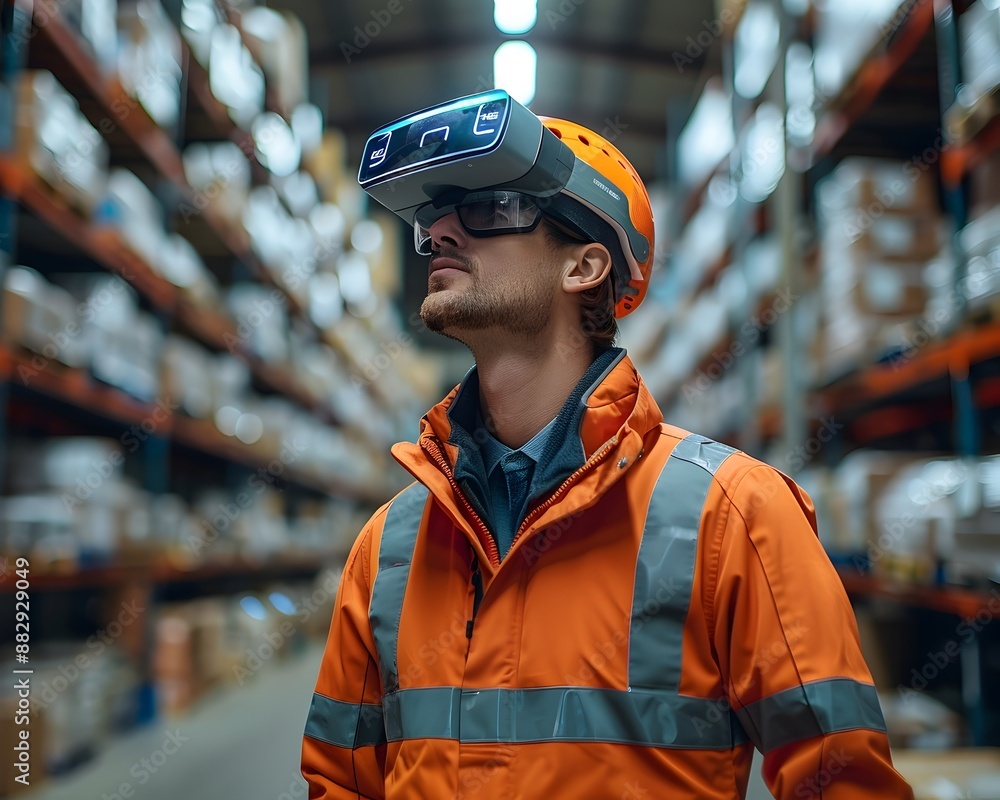 Poster augmented reality enabled warehouse worker locating items efficiently