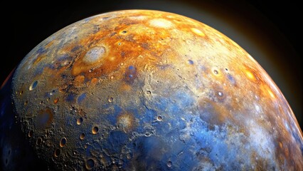 Close-up view of the rocky surface of the Mercury planet , Mercury, planet, space, rock, surface