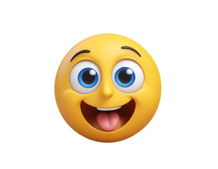 Fototapeta premium Happy emoticons faces with facial expressions.