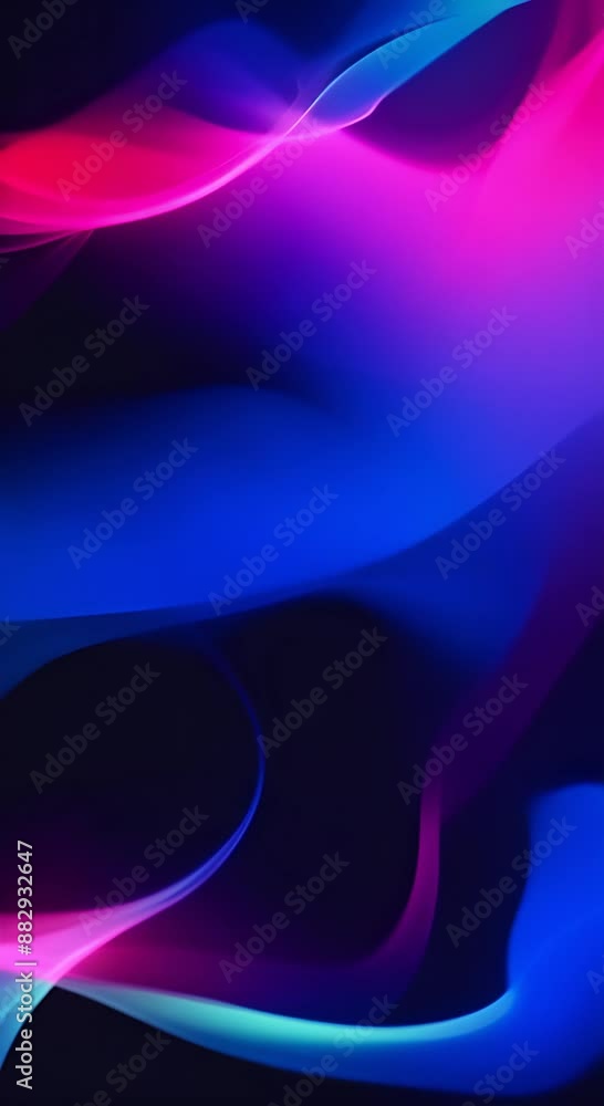 Poster neon smoke blue ambient on black background abstract blurred gradient mesh background in bright colo