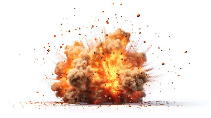 explosive fireball explosion against a white background ,Explosion border isolated on White background ,Fire flames on a white background