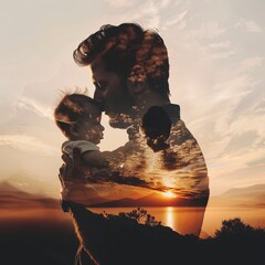 A man holding a cute  baby . and it's beautiful bond with father and daughter .