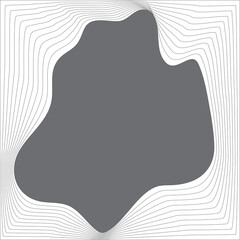 Square blend emblem. Curved line with frame element design