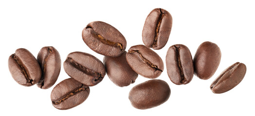 Roasted coffee beans isolated