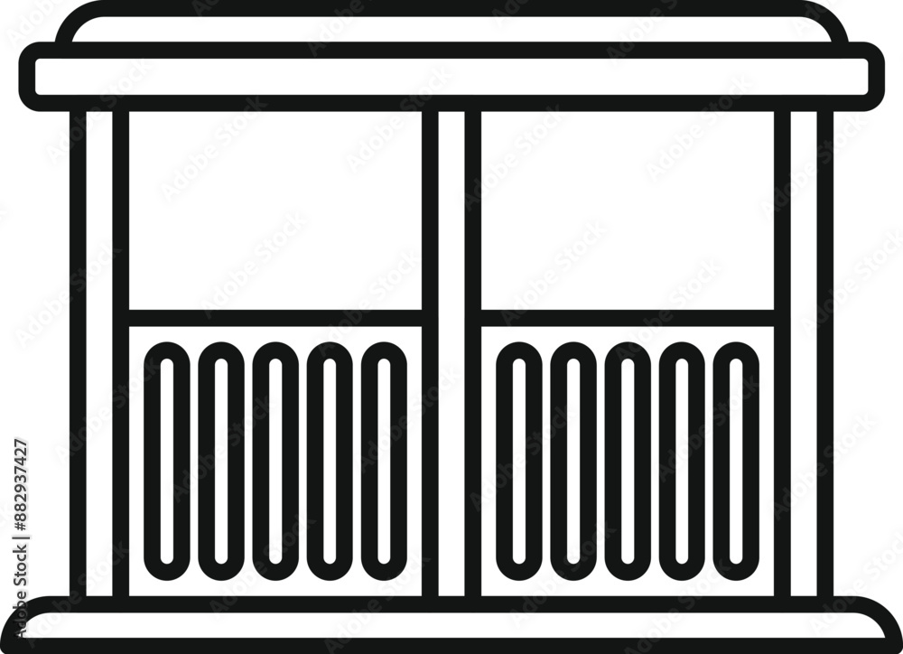 Aufkleber simple line drawing of a double turnstile gate, providing controlled entry and exit