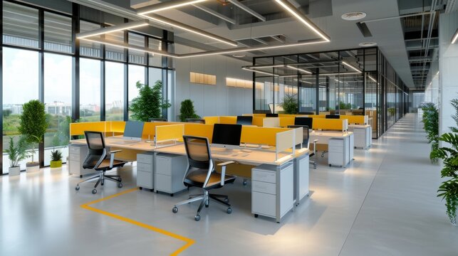 A modern workplace environment. 