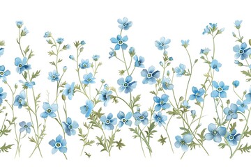 Fototapeta premium Blue pansy flowers on a white background. 