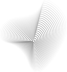 Circle dynamic line halftone fluid shape for tech, icon, symbol