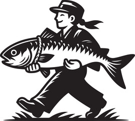 The owner carries a fish Silhouette