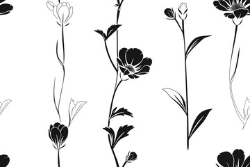 Naklejka premium Collection of Flower and branches doodle isolated