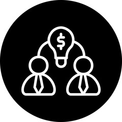 Collaboration Vector Line White Circle Black