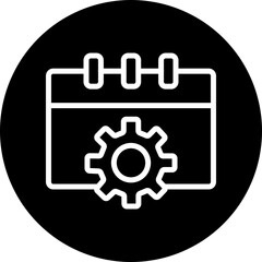 Schedule Vector Line White Circle Black