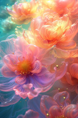 Flowers background, close-up of beautiful flowers, delicate and romantic floral background.