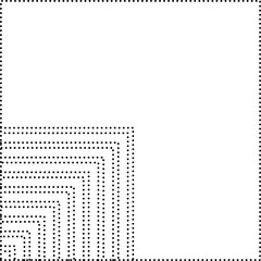 Set of square dot line shapes. Design elements