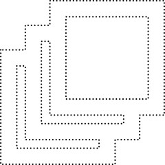 Set of square dot line shapes. Design elements