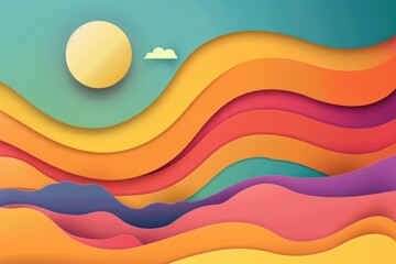 Abstract rainbow shapes, playful and creative slide design