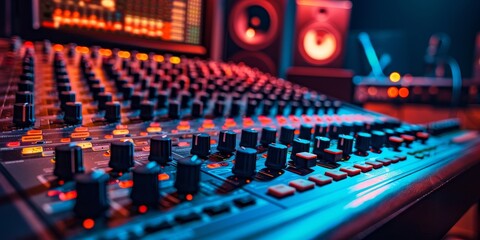 Fototapeta premium Sound studio scene. Generative AI