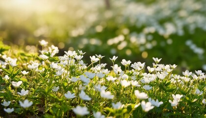 beautiful background with small white flowers
