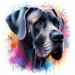 animal Abstract portrait painting of Dog