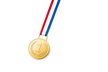 Gold Medal with Red White and Blue Ribbon