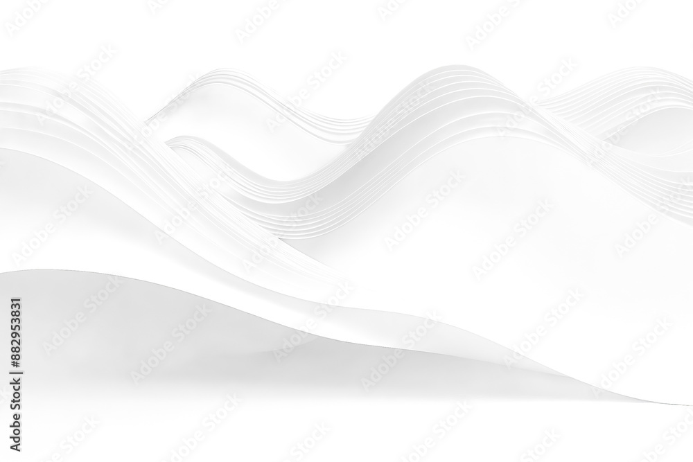 Sticker Abstract White Curved Lines Background