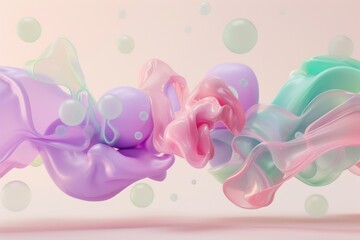 Fototapeta premium Abstract Composition of Pastel Liquid Forms