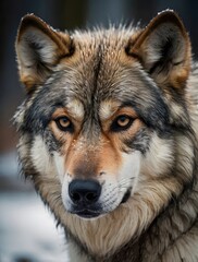 Fototapeta premium portrait of a wolf