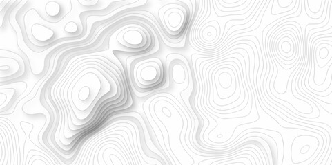 	
Vector white wave line geography landscape Topo contour map on white background. Geographic mountain relief diagram line wave carve pattern. Topographic world map contour lines map texture.