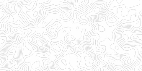 	
Vector white wave line geography landscape Topo contour map on white background. Geographic mountain relief diagram line wave carve pattern. Topographic world map contour lines map texture.