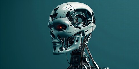 Military combat robot killer. Future warfare concept