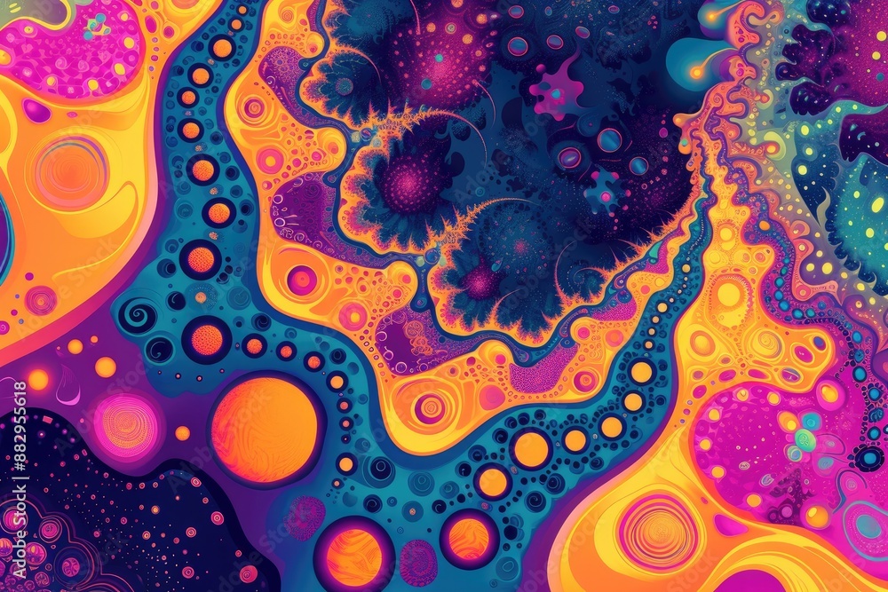 Aufkleber vivid psychedelic swirling patterns a psychedelic background with swirling patterns inspired by mole
