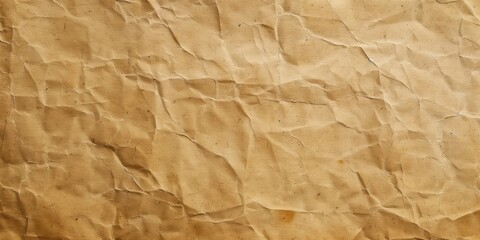 Close-up mockup of a crumpled kraft paper background