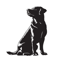 Dog silhouette. Vector silhouette of dog on white background. black dog isolated on white background. cutout dog. hand drawn design. vector illustration.
