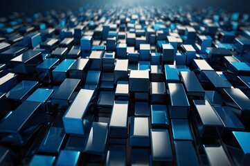 Obraz premium sleek blue abstract background with cubes