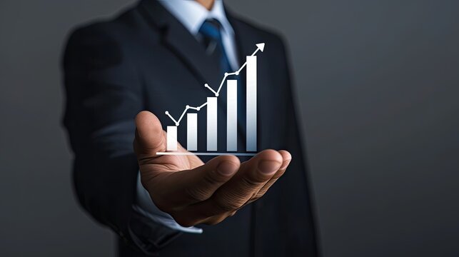 Ascending virtual bar chart A double exposure capturing the essence of photography