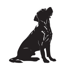 Dog silhouette. Vector silhouette of dog on white background. black dog isolated on white background. cutout dog. hand drawn design. vector illustration.