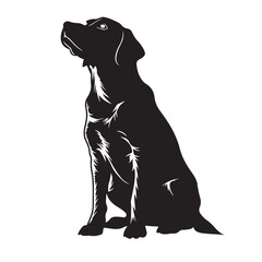 Dog silhouette. Vector silhouette of dog on white background. black dog isolated on white background. cutout dog. hand drawn design. vector illustration.