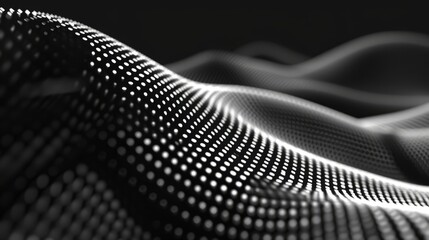 Abstract wave of particles. Big data visualization.