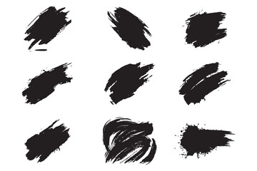 Bold Black Brush Stroke Vector, Modern Black Brush Stroke Vector Illustration, Expressive Black Brush Stroke Vector Graphic