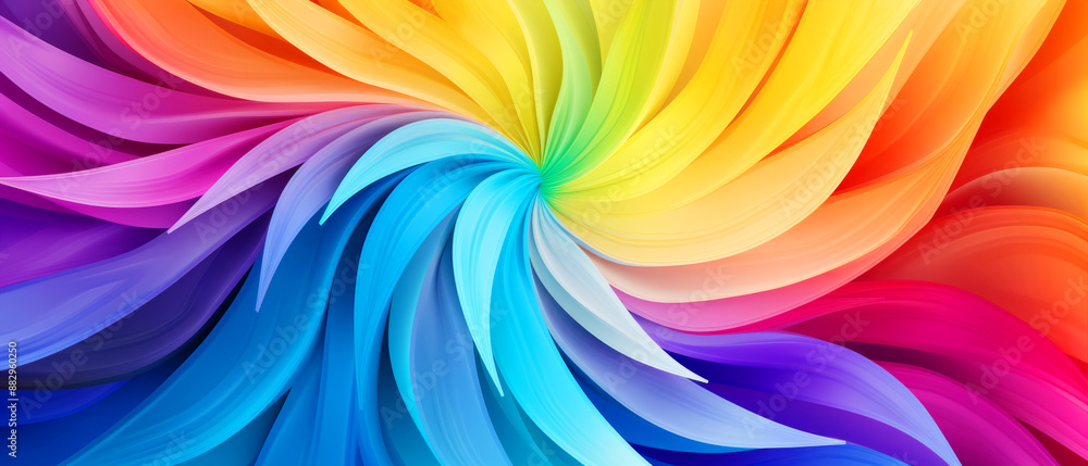 Aufkleber vibrant abstract colorful swirl pattern with dynamic flowing shapes and bright rainbow hues