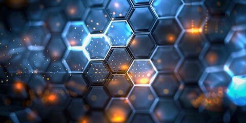 Futuristic Hexagonal Technology Background. Generative ai