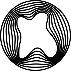 Circles round shape with liquid line. Concept technology