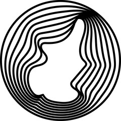 Circles round shape with liquid line. Concept technology