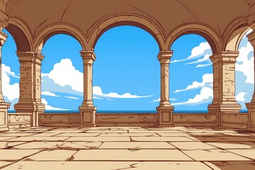 Ancient Greek Temple Ruins Overlooking the Mediterranean Sea