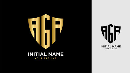 Initial AGA Shield vector Logo Template Design