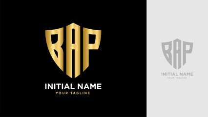 Initial BAP Shield vector Logo Template Design